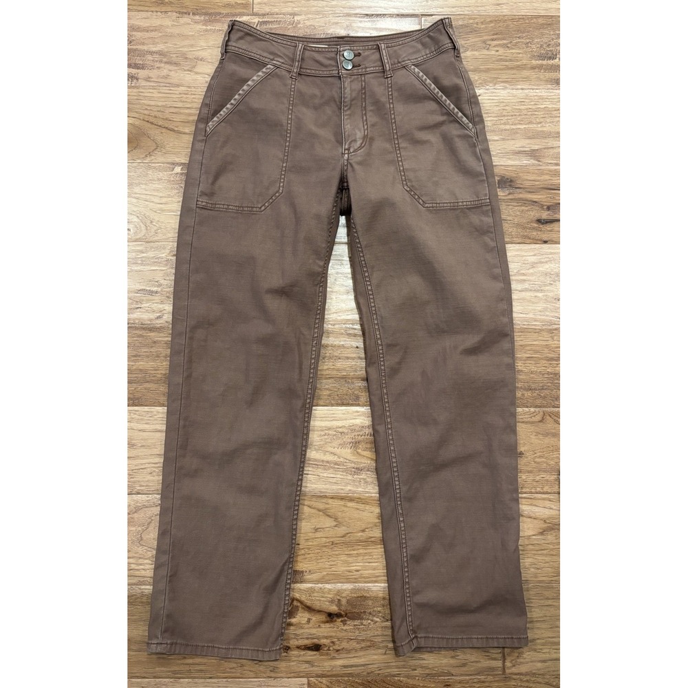 Pilcro The Wanderer Utility Pants Women 27 Brown Tapered High Rise